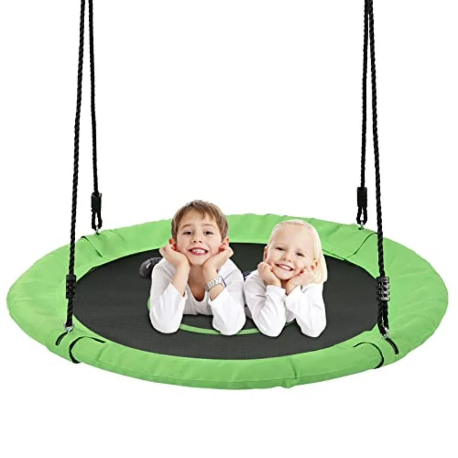 

40 Inch Diameter Green Tree Swing for Outdoor with Adjustable Hanging Ropes 600lb Weight Ccity Perfect for Playground Backyard