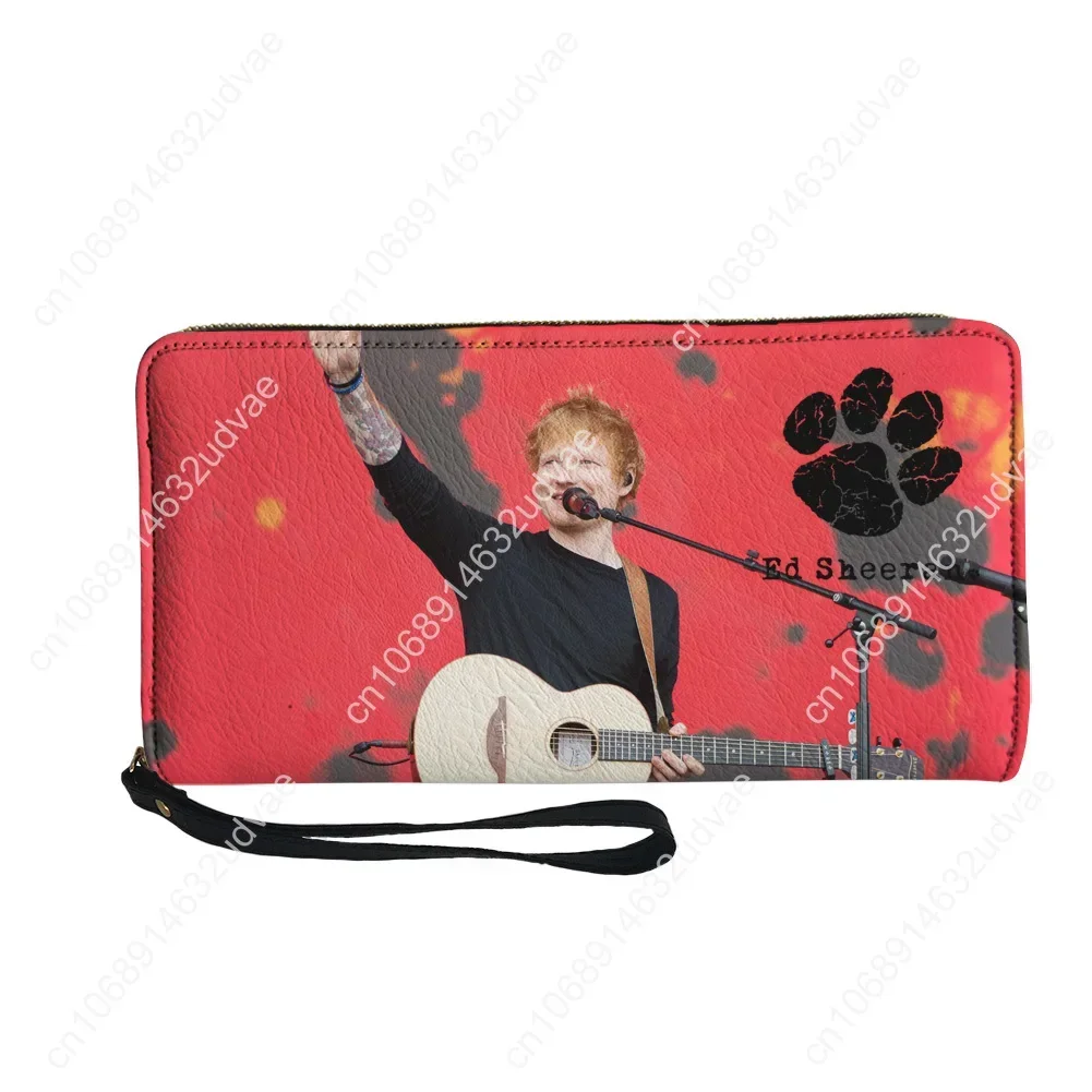 Ed Sheeran Wallet Purse Mens Womens Teenagers Zipper Long Wallets Double Print Commuter Personalized Portable Wallet Gift Bag