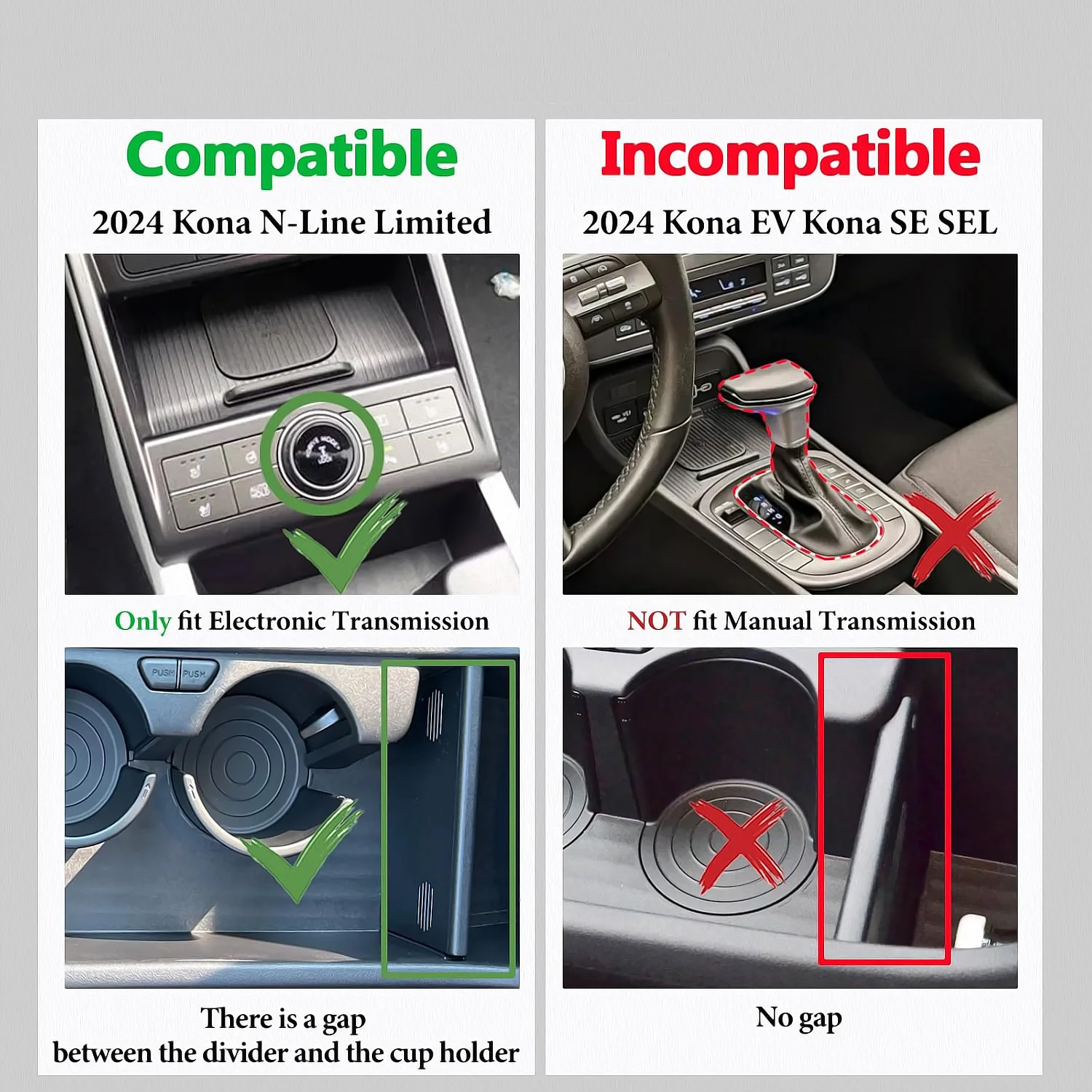 Für Kona Hybrid Phev SX2 2024 2025 Mittelkonsole Organizer Fach Armlehne Aufbewahrungsbox Geschichtete Aufbewahrungsbox Aufräumen Autozubehör – Detail 2