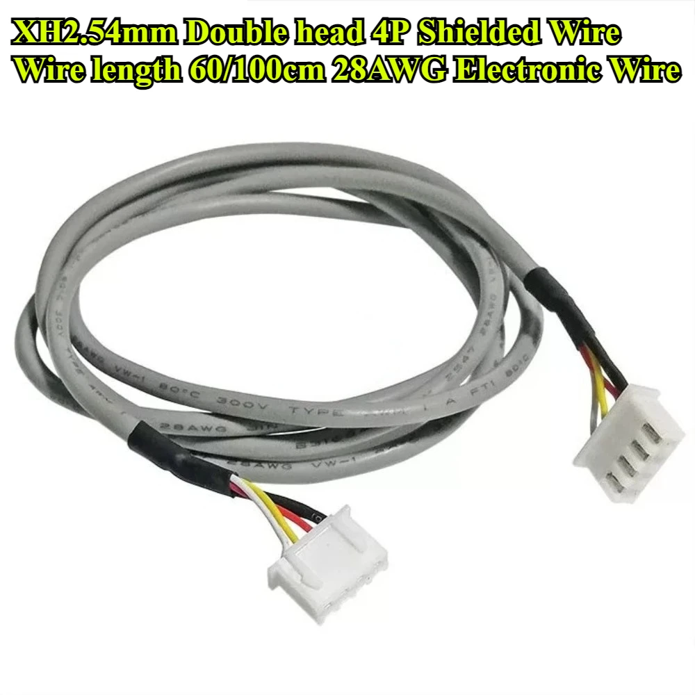 

XH2.54mm Double head 4Pin Audio Signal Shielded Wire Terminal Wire 28AWG 60cm/100cm for Power Amplifier Line and Speaker Cable