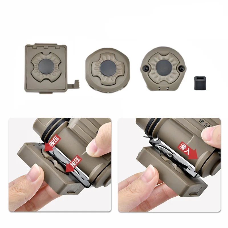 WADSN Sidewinder 2 FAST Wielofunkcyjna Lampka na Hełm - Czerwono/Niebieska IR i Biała LED Latarka Czołowa Stroboskopowa do Oświetlenia Taktycznego