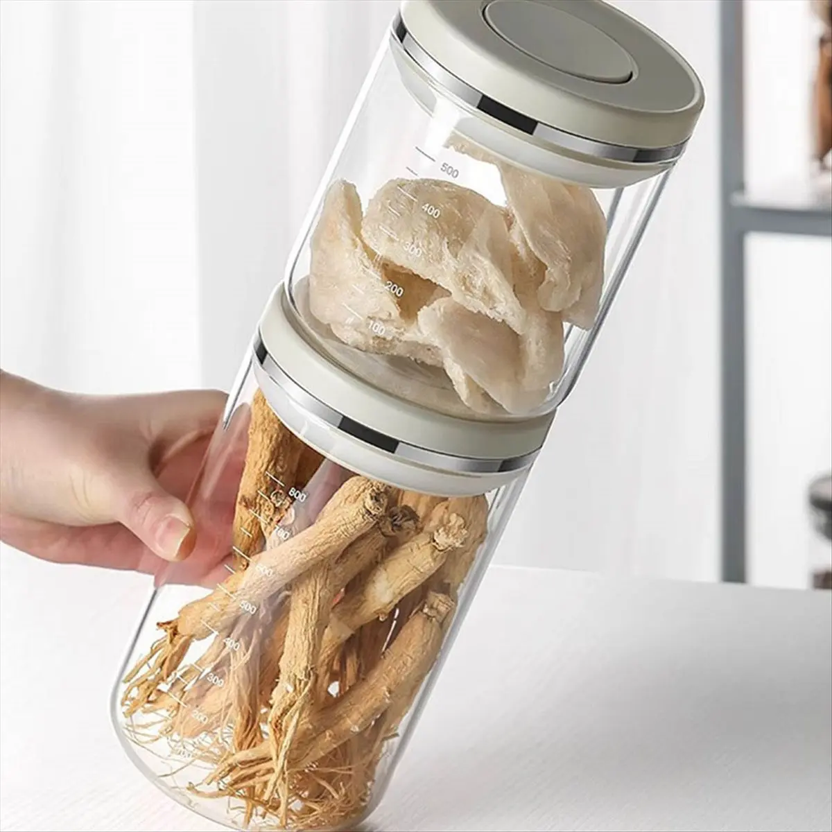 belong Ensemble de récipients hermétiques ronds en verre borosilicate de haute qualité, type presse, taille M