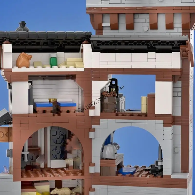 New 5668Pcs Moc European Medieval Street View Workshops Model Diy Creative Ideas Kids Toy Christmas Birthday Gift Custom Puzzle