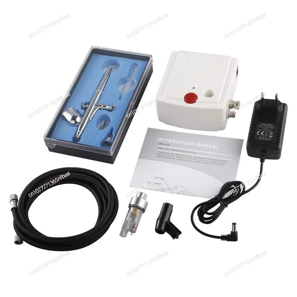 Mini Airbrush Compressor Kit Auto Stop, Portable Air Brush Set for Model Painting Nail Art Makeup