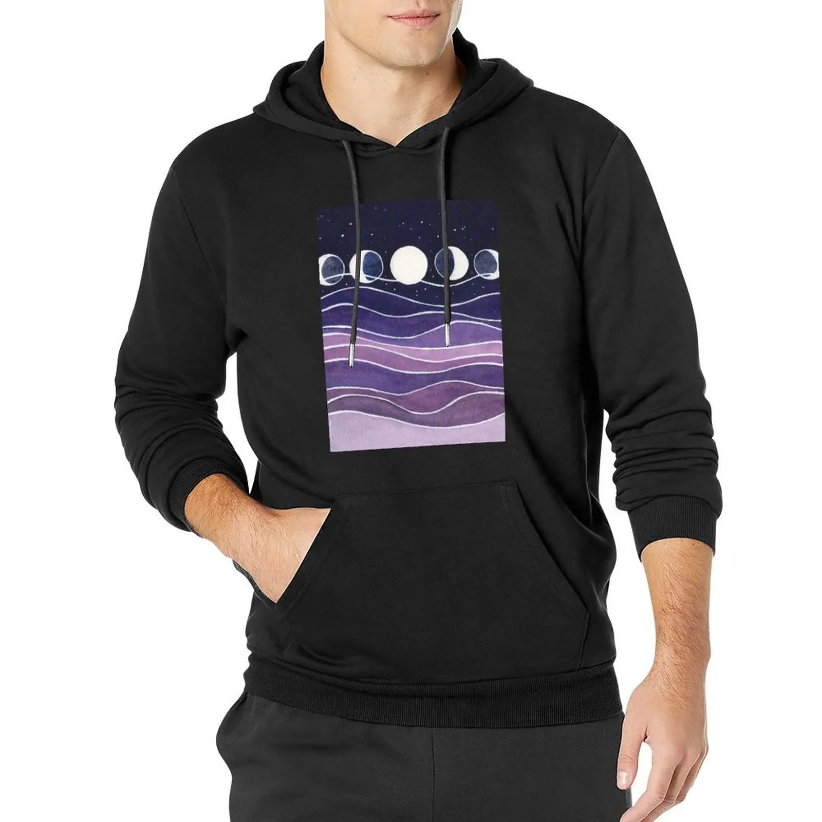 

Purple Mountains and Moon Pullover Hoodie men wear graphic t shirts men hoodies for men high quality