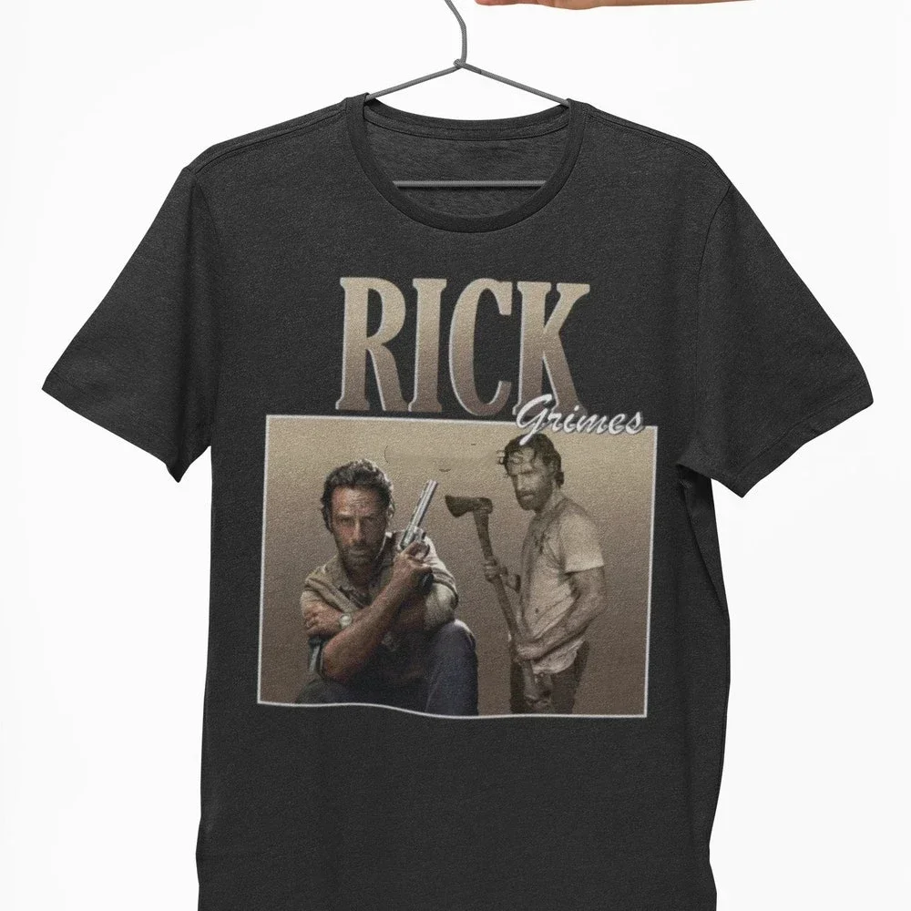 Ricckk Grimes The Walking Dead T Shirt Andrew Twd Daryl Dixon Maggiiee Greene Negan Unisex T-Shirt Vintage T Shirt