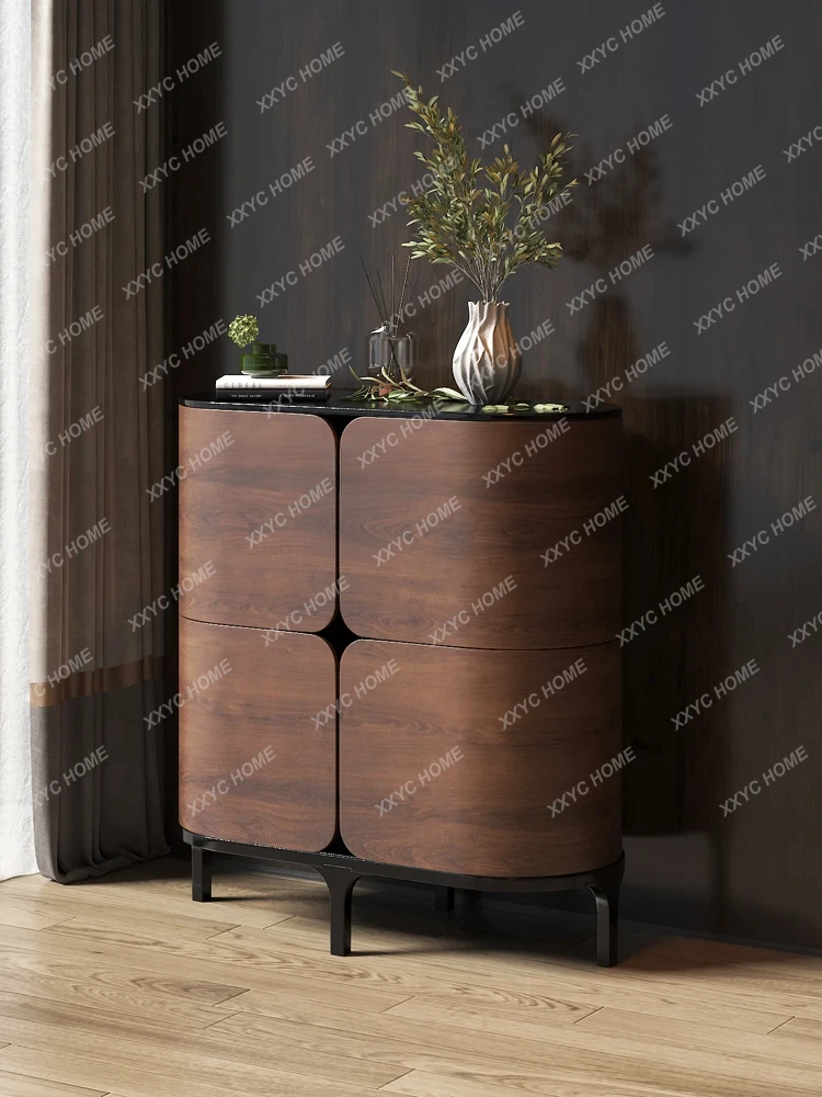 Light Luxury Solid Wood Sideboard Living Room Wall Wine Cabinet Home Locker Entrance Restaurant High Cabinet