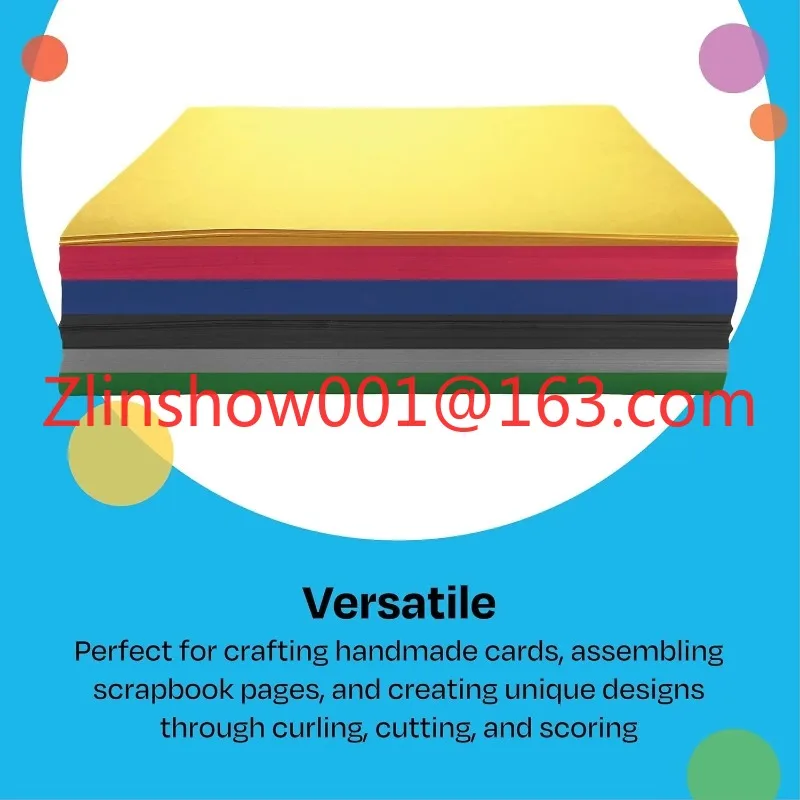 A4 Assorted Colors Construction Paper 9 X 12 Inches 500 Sheets Single-Sided Resin Coating Screen Printing