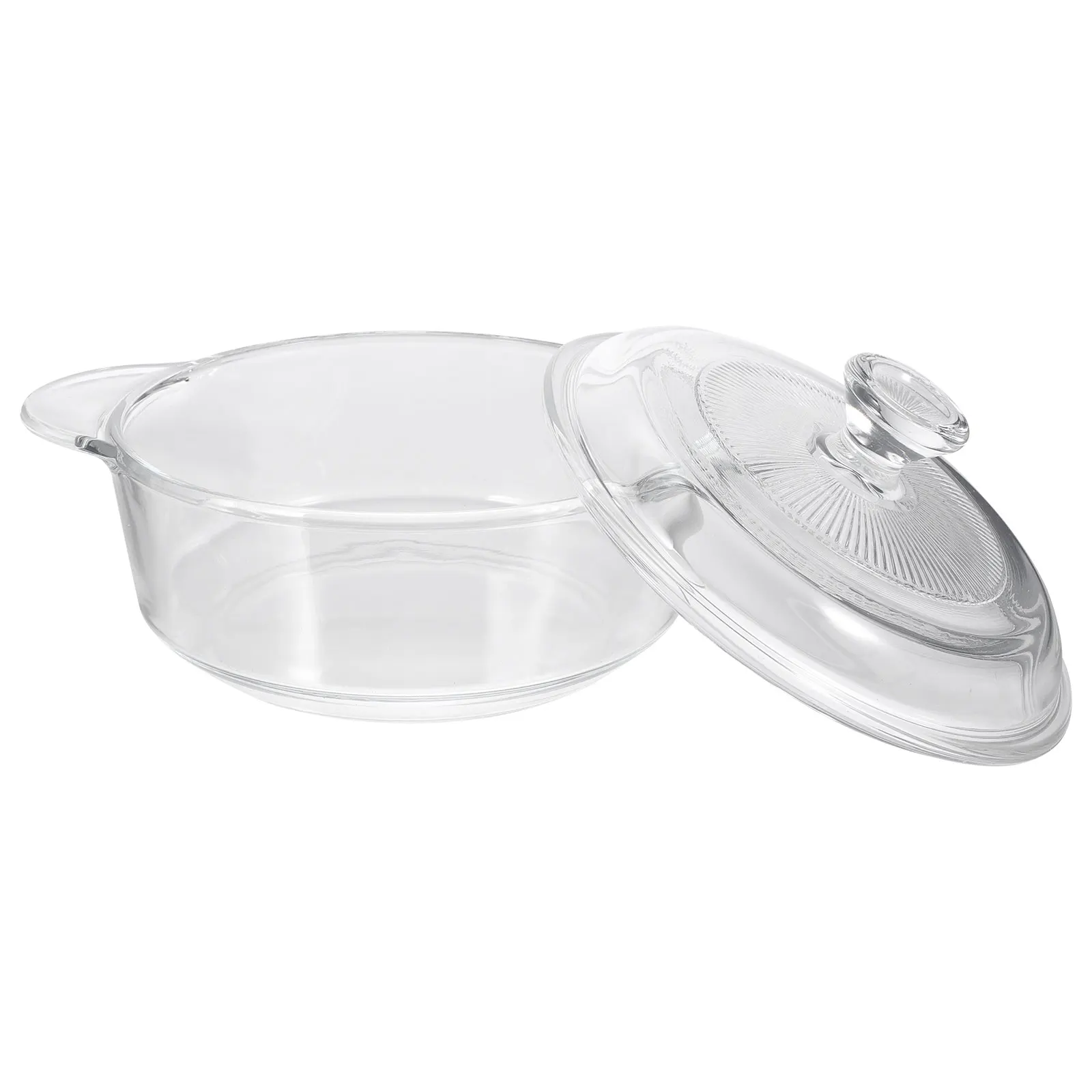 

Стеклянная термостойкая кастрюля для тушения с крышкой, портативные ручки, прозрачная кастрюля для приготовления супа, лапши, молока, овощей, бытовая кухонная утварь