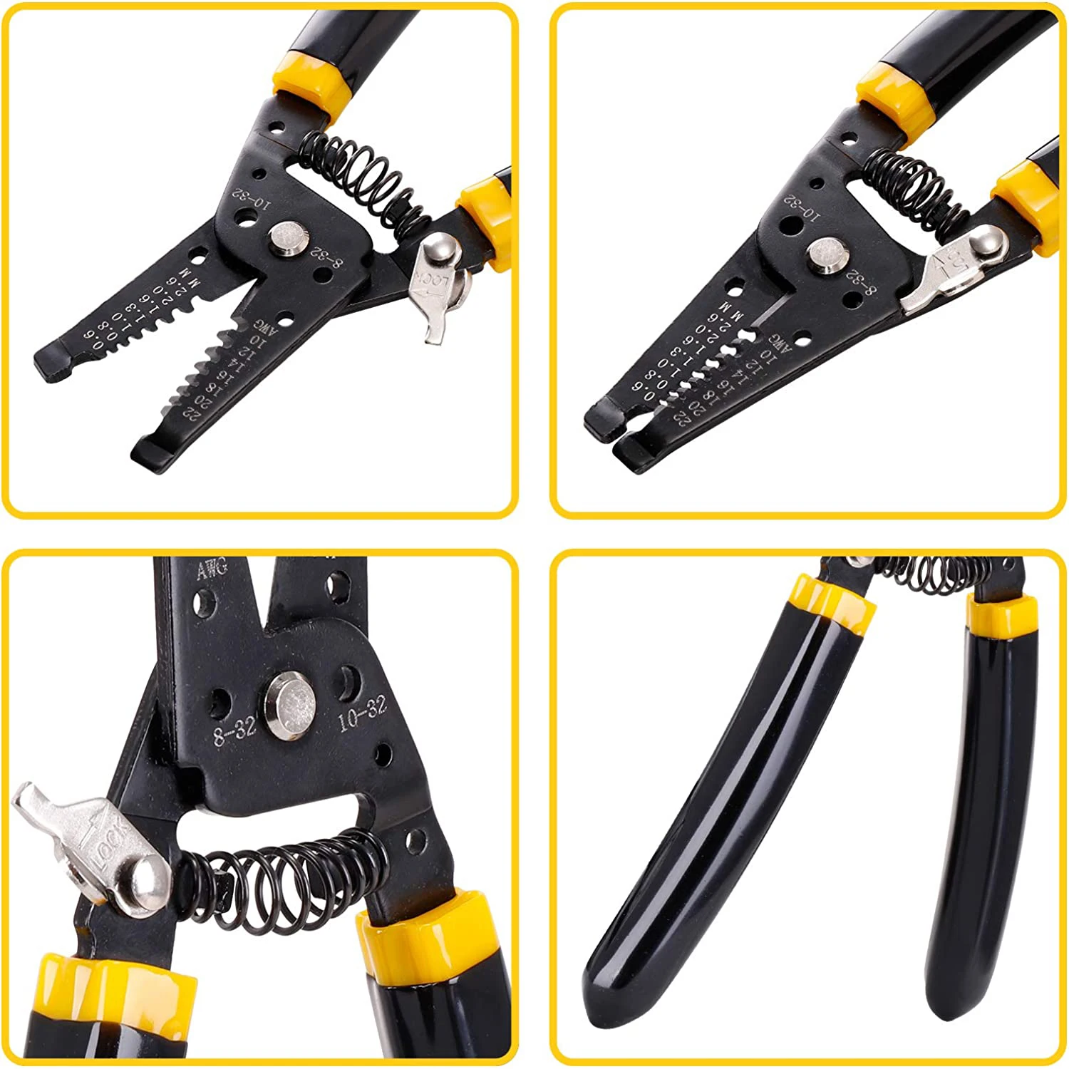 7in Wire Stripper 10-22 AWG Cutter Crimper,Copper Wire Stripping Tool And Multi-Function Hand Tool,Professional Handle Design