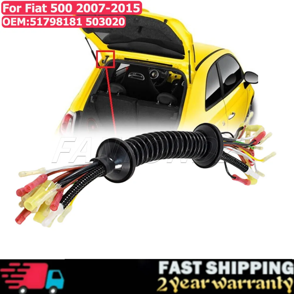 Para Fiat 500 2007-2015 Cable arnés de cableado puerta trasera telar puerta trasera 503020 51798181 51277102 2320050 Cables de arnés de puerta trasera
