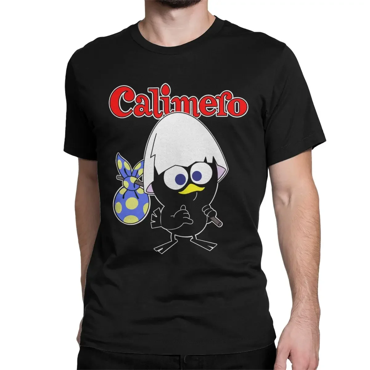 Calimero Anime T-Shirt For Men Women Cartoon Vintage Cotton Tee Shirt Crewneck Short Sleeve T-Shirt 6XL Clothes