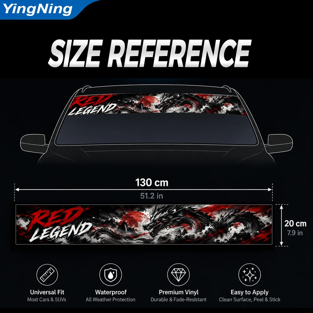 Red Legend Dragon Windshield B - Car Accessories Banner recension och pris