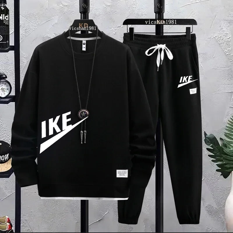 Men's spring and autumn designer clothing round neck T-shirt hoodie + trousers two-piece basketball jogging sportswear suit