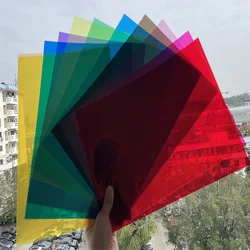 2pcs colour polarized film 10*20CM 0 degree Blue Red Purple Color Polarizer Film,0.5mm Color Filter with Adhesive