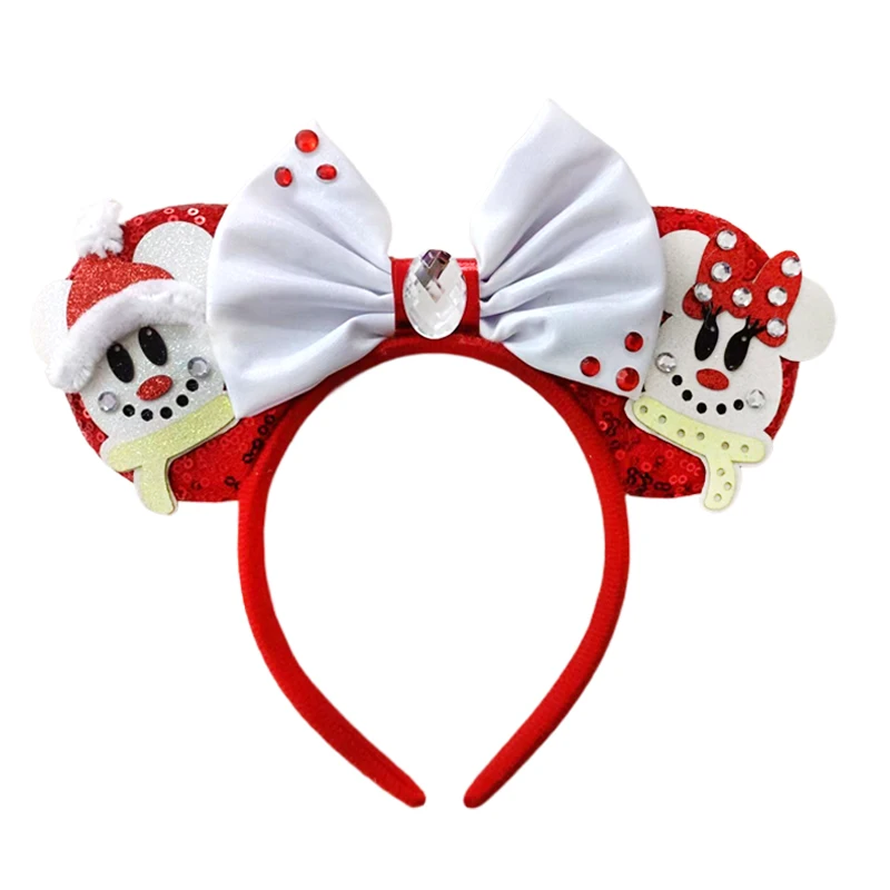 2024 Lovely Mickey Mouse Ears Headbands for Baby Girl Frozen Headband Adult Girl Accessories Adults/Kid Sequin Cosplay Hairband