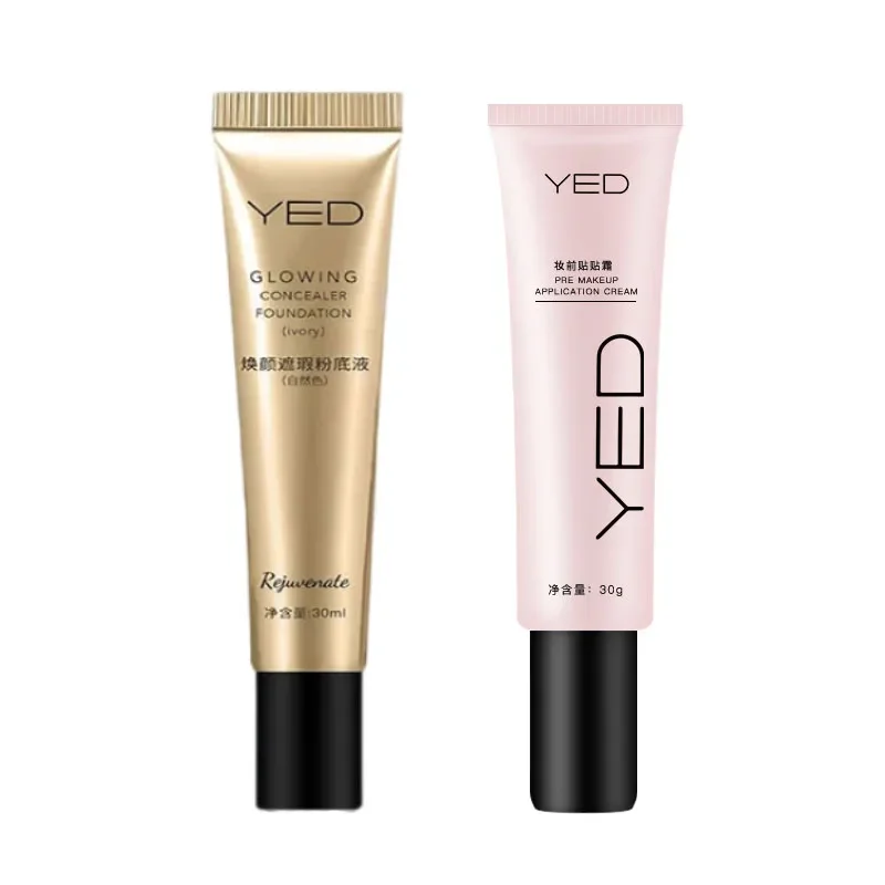 

YED Primer and Foundation Base Makeup Glowing Liquid Concealer Blemish Cover Oil Control Long-lasting Waterproof Maquillaje