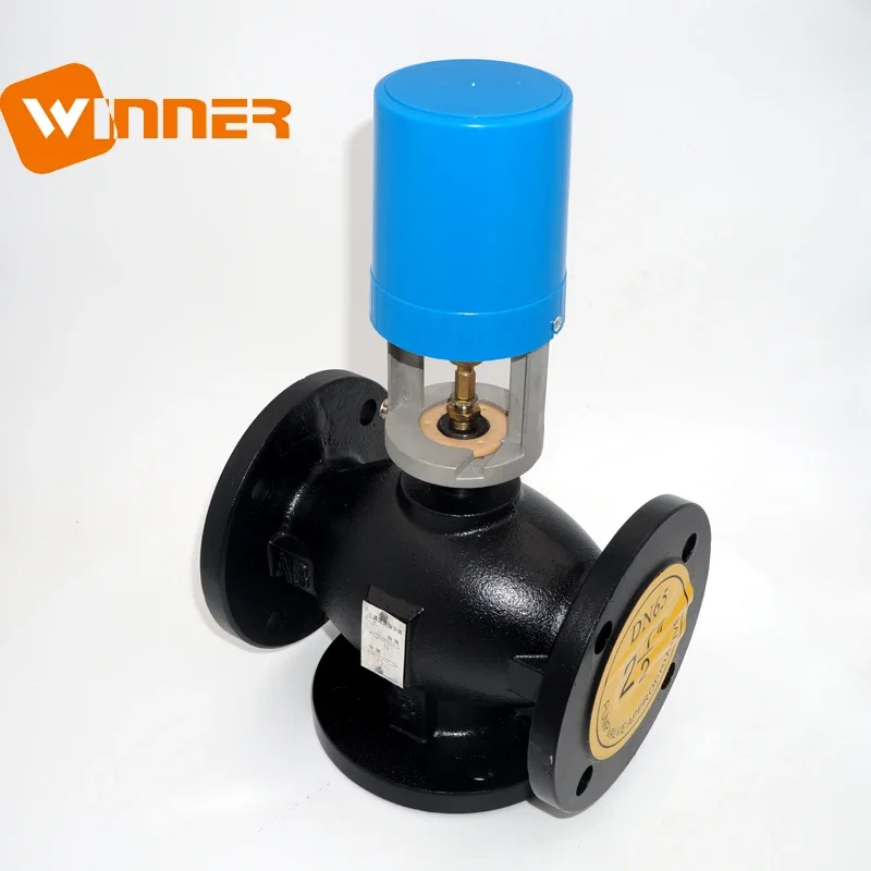 Winner Winvall 2 1/2inch 24VAC Electric Actuator Flange Ball Valve 0~10V Modulating DN65 Globe Valve image 6