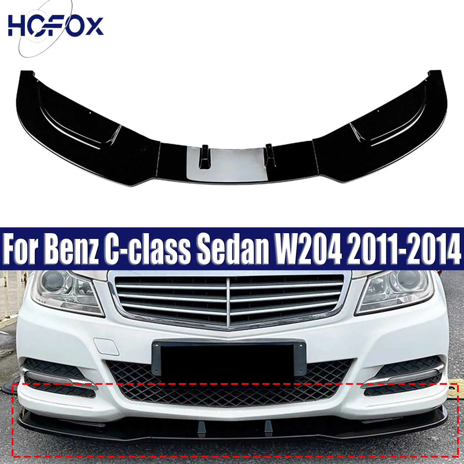

For Benz C-class Sedan W204 2011-2014 Car Front Bumper Lip Spoiler Splitter Canard Lip Diffuser