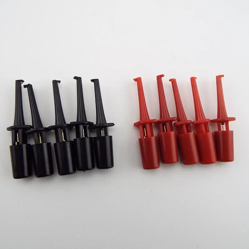 Mini Single Test Hook Clip Test Probe for Electronic Testing IC Grabber red black Round Crocodile electric Clip Hook Test C2
