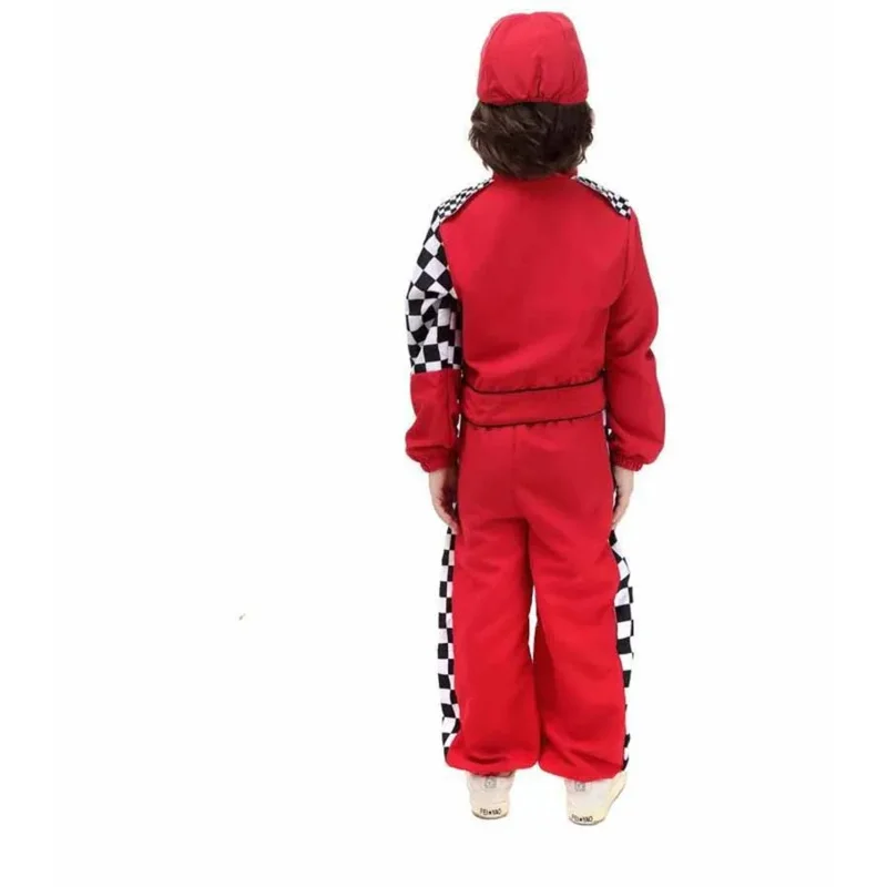 Uniforme de conducteur de voiture de course rouge pour enfants, costume de conducteur de course pour enfants, robe de paupières, costume de masade Tim, Inboulon Cosplay d'Halloween pour garçons