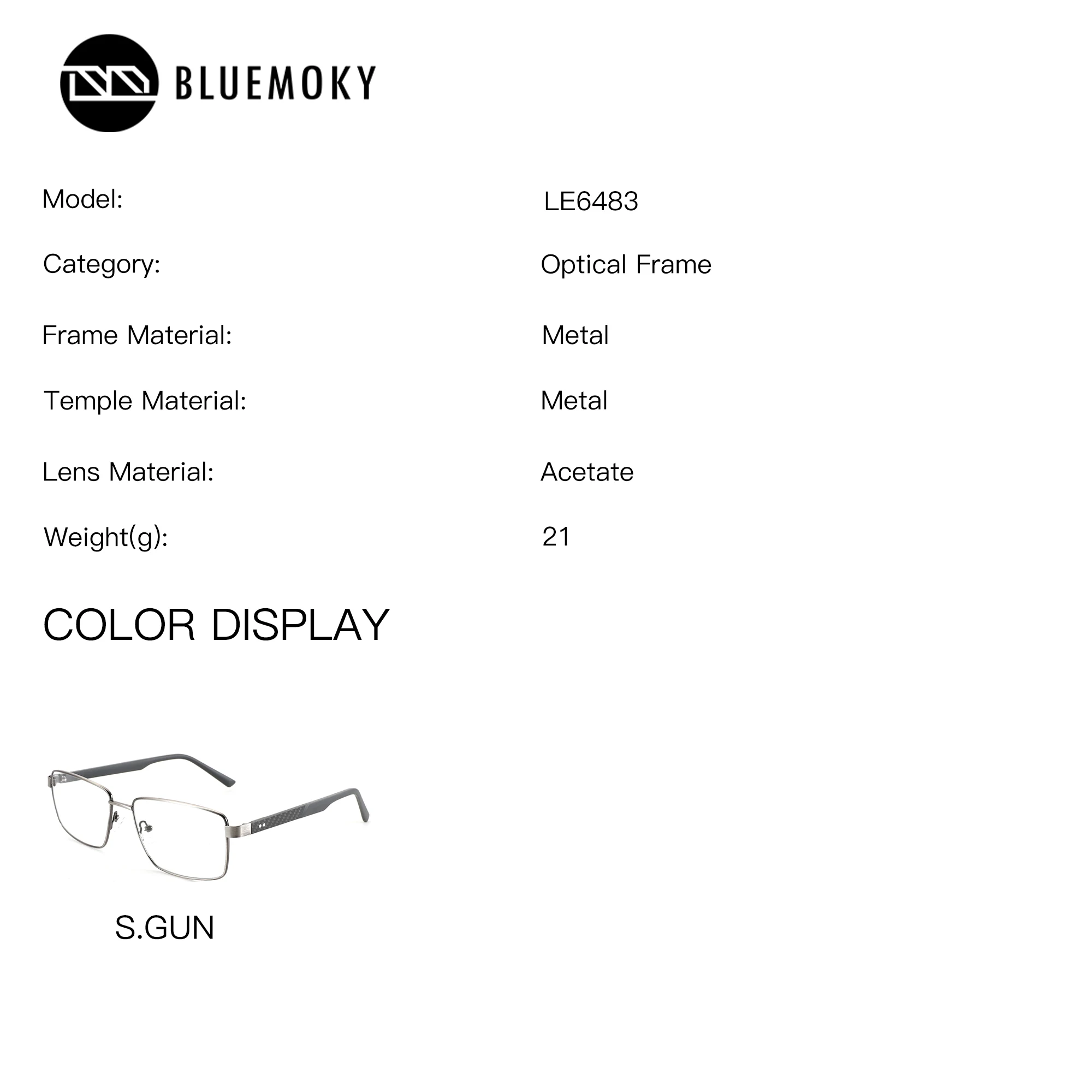 BLUEMOKY Rectangle Prescription Progressive Glasses Men Metal Photochromic Anti Blue Light Optical Glasses