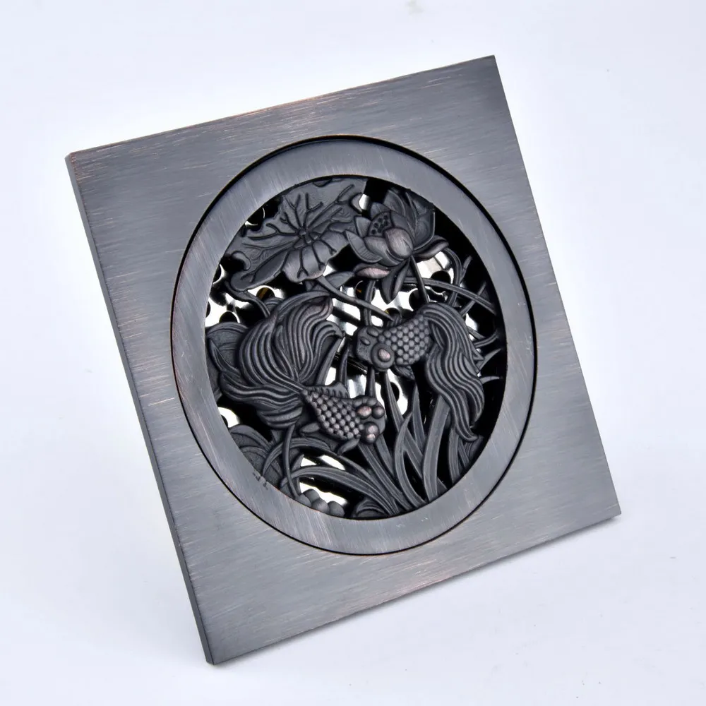 Black Oil Rubbed Brass Bathroom Floor Anti-odor and Insect-Proof Shower Drain Dhr089