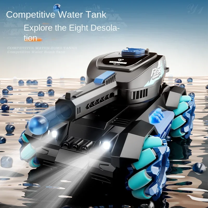 RC Car Children Toys 4WD Remote Control Tank, Lighting Spray Sound Effects Water Bomb Electric Armored Vehicle Kids Gift Set