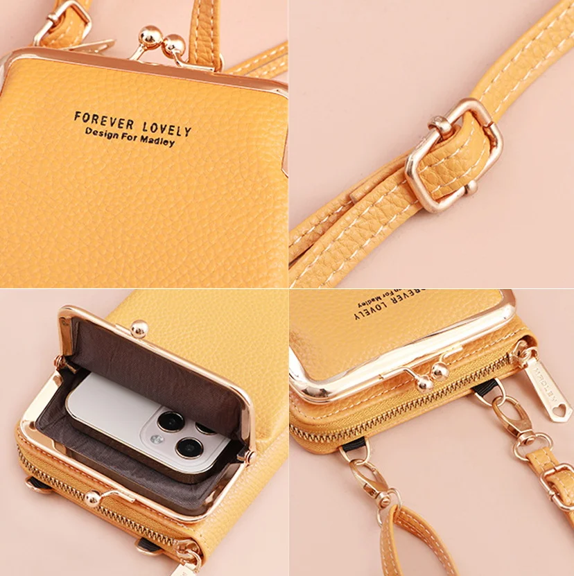 Crossbody Bags Women Leather Clutch Wallet Fashion Mobile Phone Shoulder Messenger Bags for Woman 2022 Cell Phone Purse