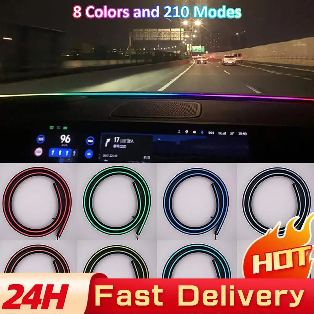 

Приборная панель автомобиля, окружающий свет, центральная консоль автомобиля, светодиодная атмосферная лампа, декоративный светильник, автоаксессуары, интерьер RGB, плавкий U4X1