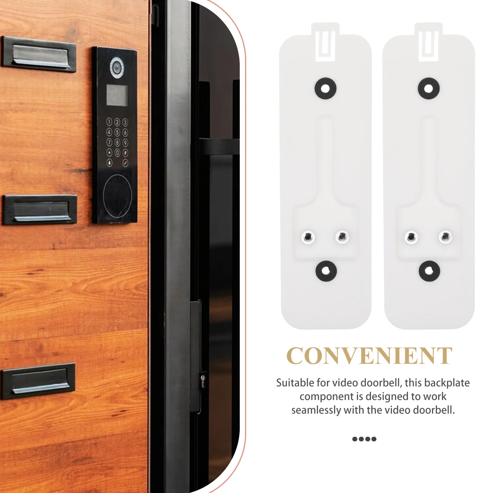 

2 set Replacement Doorbell Backplate White Video Mount Bracket Easy Install Durable Plastic Wall Holder for Electronic Camera