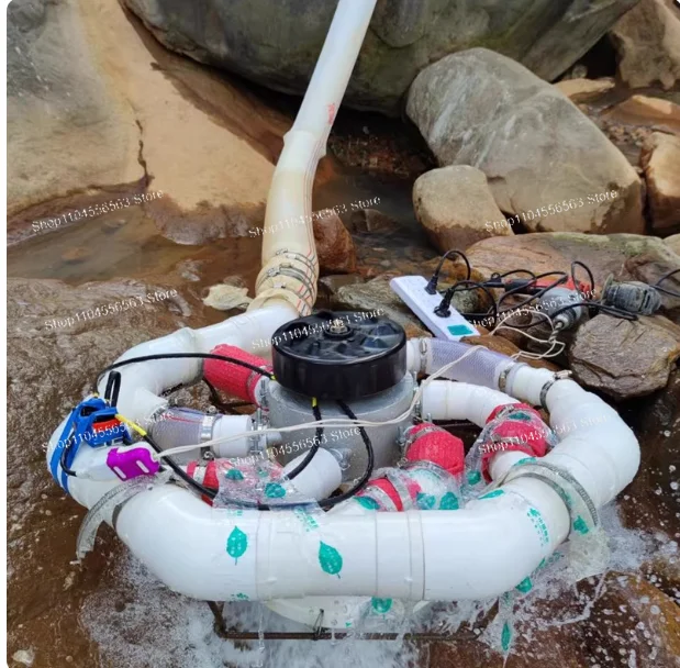 3 KW Hydropower Generator Stainless Steel  Miniature  Mechanical Water Turbine With Six Tubes Portable Power Equipment  AC 220 V