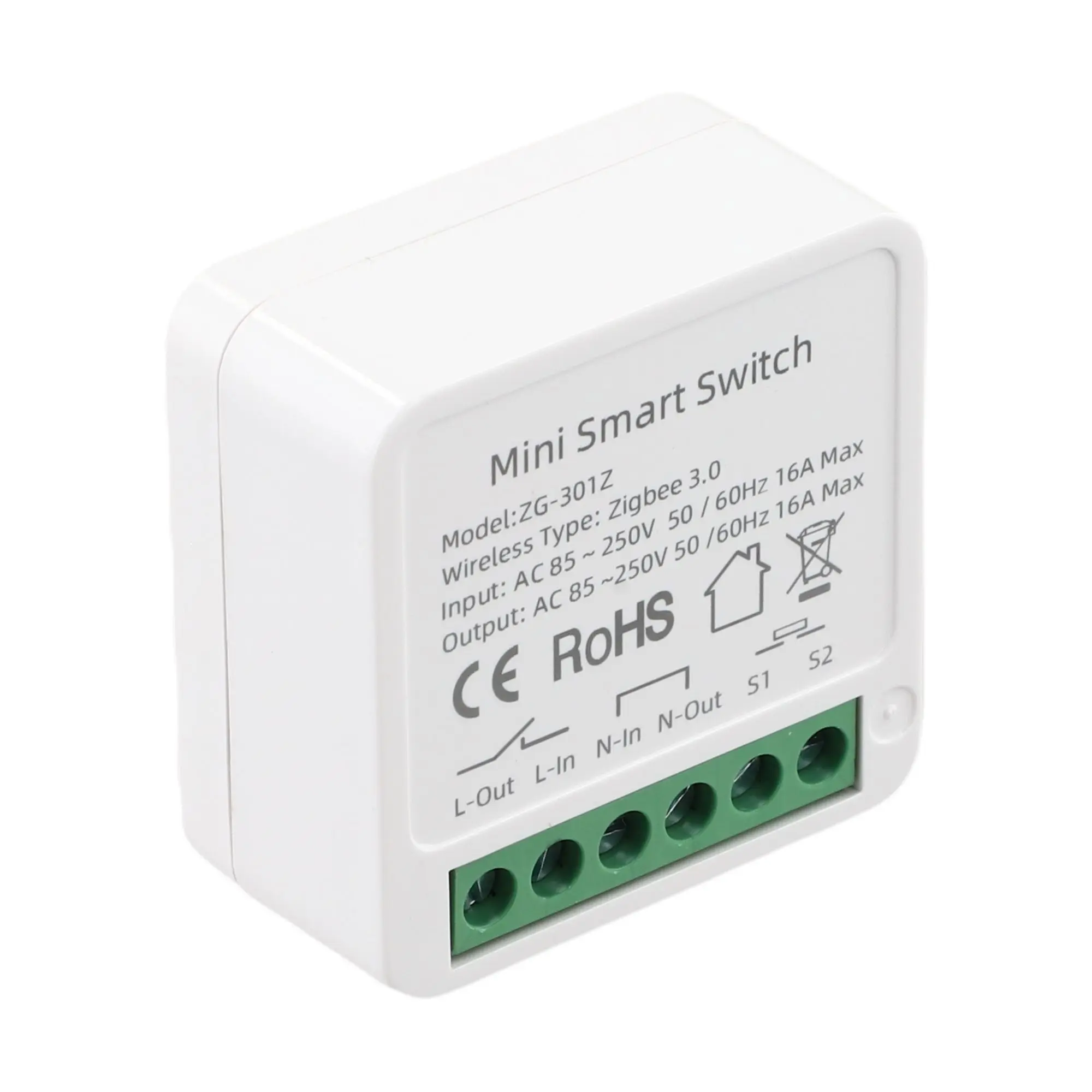 Voice Control Smart Switch Compact Design Flame-retardant Material Dual Control Modes 16A Load Capacity Max Load 16A