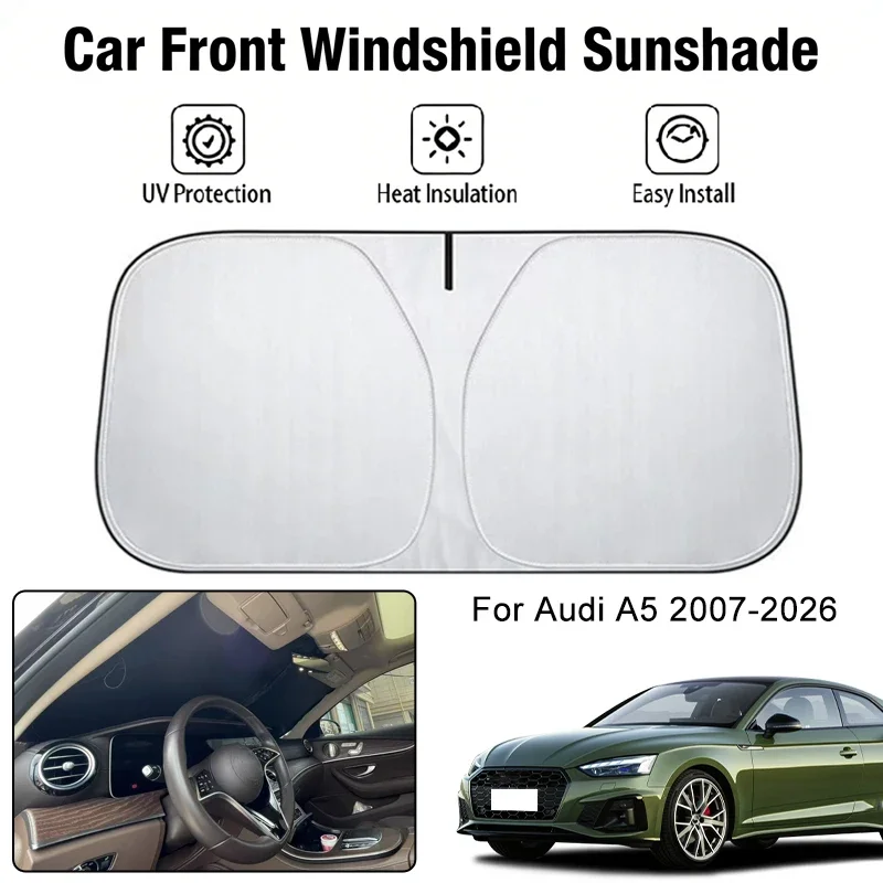 

Foldable Car Windshield Sun Shade UV Block Heat Insulation For Audi A5 2007-2026 Interior Protection Accessories