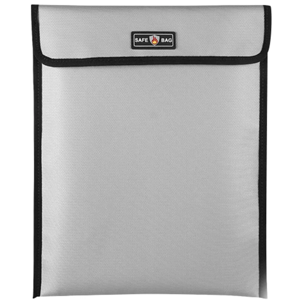 Waterproof and Fireproof Bag High Temperature File Holder Document Silver Security