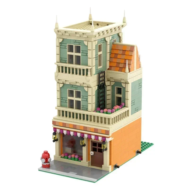 Moc Bausteine Urban Street View Modell Straße Bäckerei Shop Technologie Modulare Blöcke Geschenke Weihnachten Spielzeug DIY Sets Montage