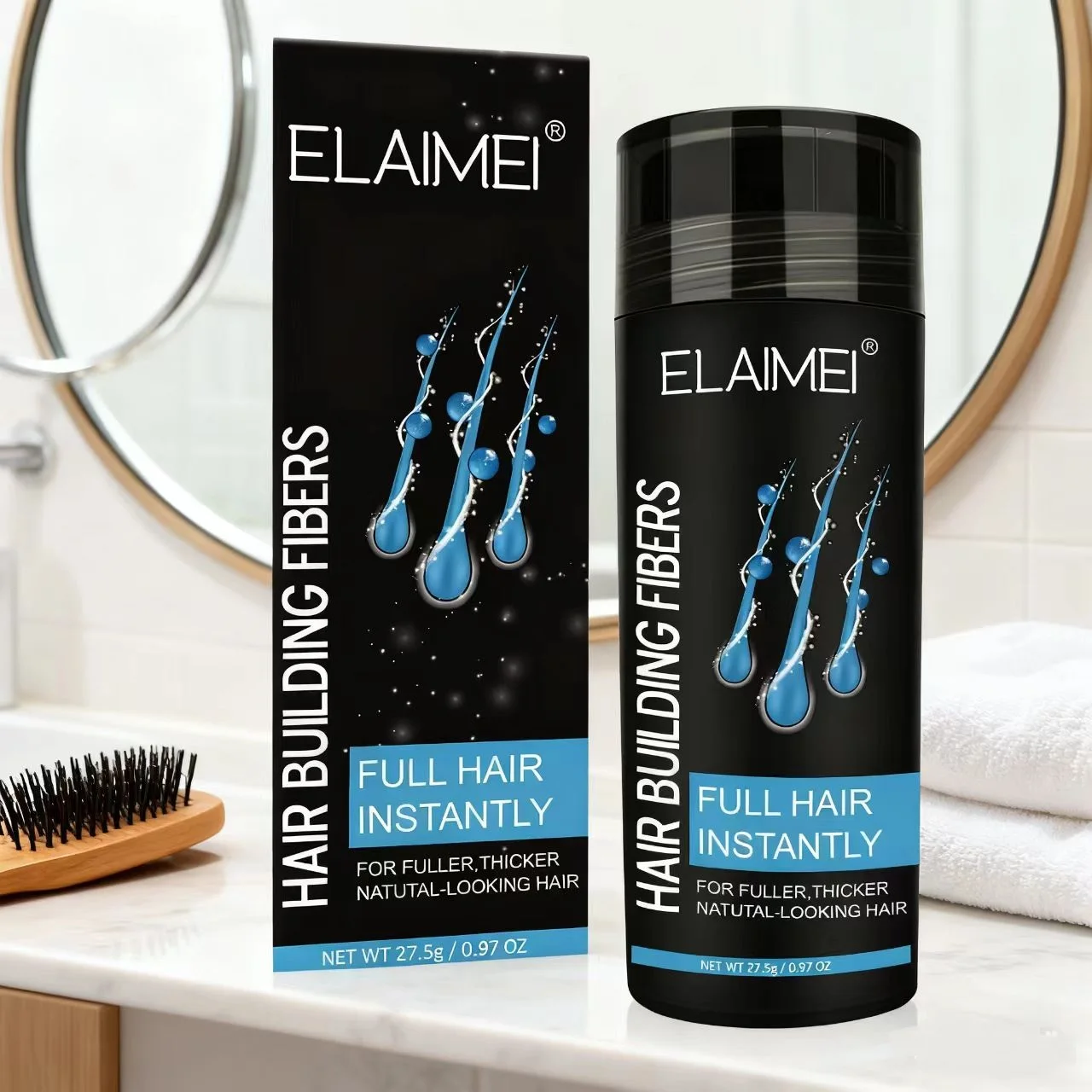 

Professional Hair Building Fibers For Thinning Powder Hair Loss Products Fast Regrowth Natural Keratin Styling Black Dark Brown