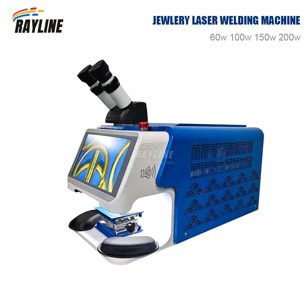 

New Arrival 200W Laser Touch Screen Control Jewelry Spot Welding Machine With Blue Shell for Gold Silver Chain Ring Pendant