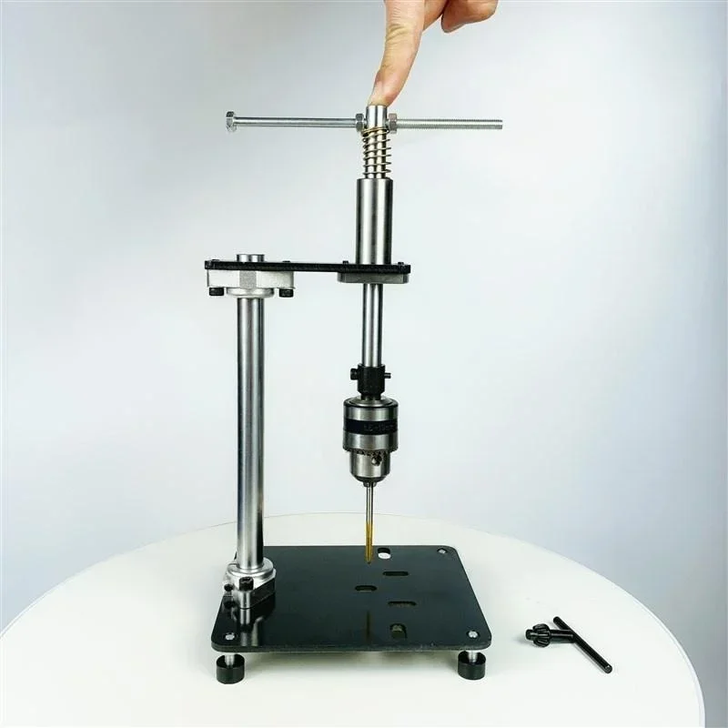 Manual Bench Drilling Stand Hand Operated Precision Punching Frame Small Workpiece Manual Drilling Jig for Hole Drilling Tasks