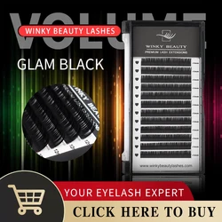 Winky Beauty Individual Mink Eyelash Premium Volume Lashes 0.03-0.15mm Lashes C/D Curl Matte Black Cilios False eyelash