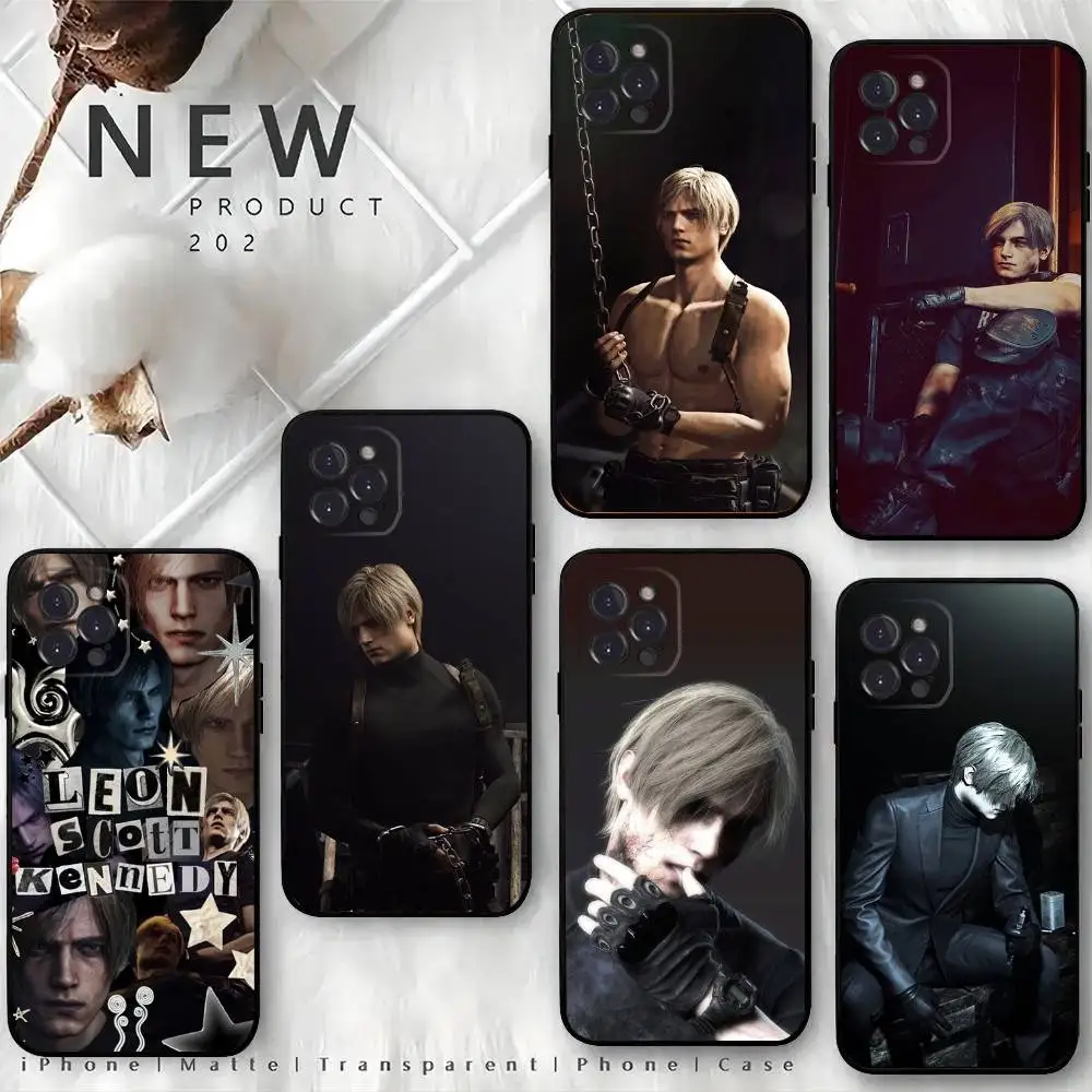 

Leon R-Resident Kennedy E-Evil Phone Case For iPhone 16,15,14,13,12 Mini 11 Pro XR,X,XS,MAX 7,8 Plus Silicone Cover Soft Black