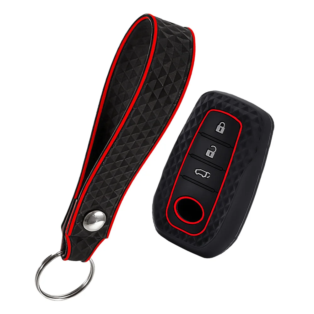 3 Buttons Silicone For Toyota Corolla Hatchback Cross Yaris Cross Prius Hilux Land Cruiser LC200 LC250 LC300 Car Key Case Cover