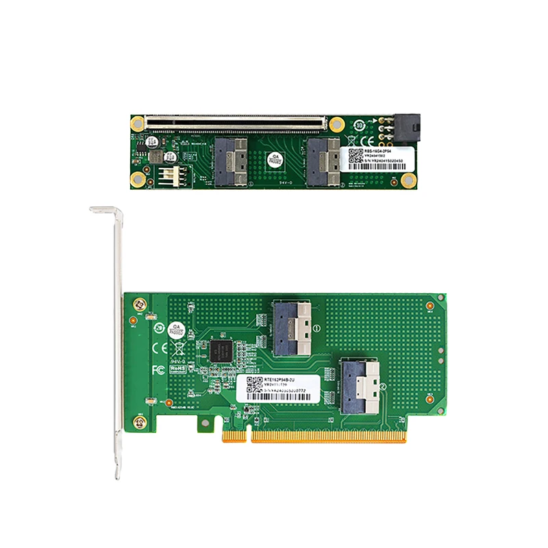 PCIe 4.0 5.0 16x auf SlimSAS SFF-8654 Grundplatte MCIO Split Card GPU Diskreter Grafikkarten-Erweiterungsadapter – Detail 1