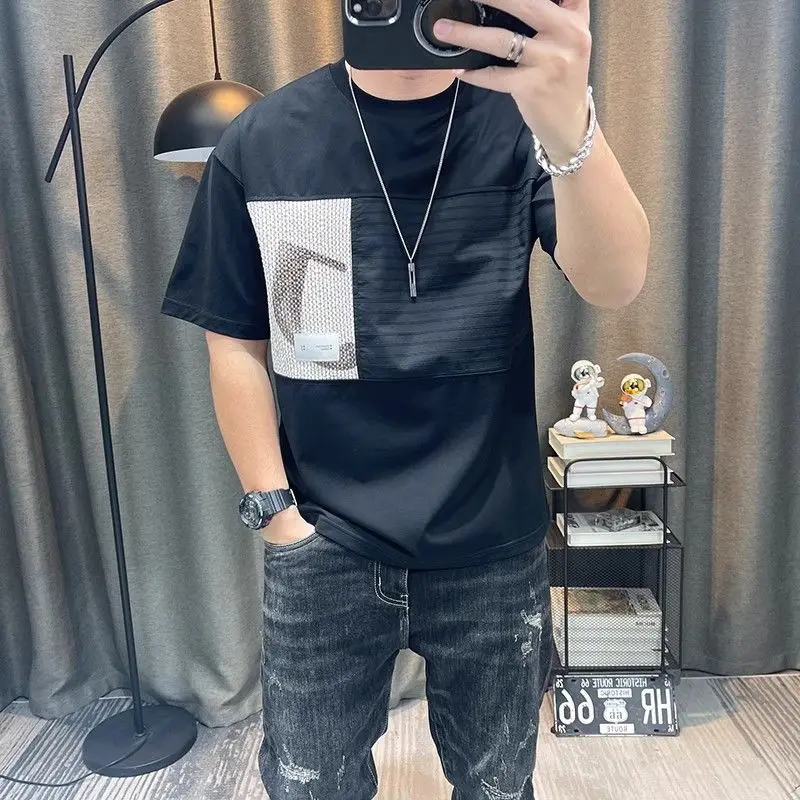 

Short-sleeved T-shirt men's summer new short-sleeved T-shirt casual spliced men's clothing