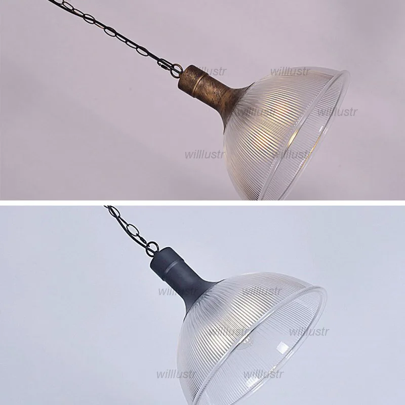 

Metal Glass Pendant Lamp Industrial Style Striped Suspension Light Dining Bedroom Cafe Bar Hotel Hanging Ceiling Chandelier