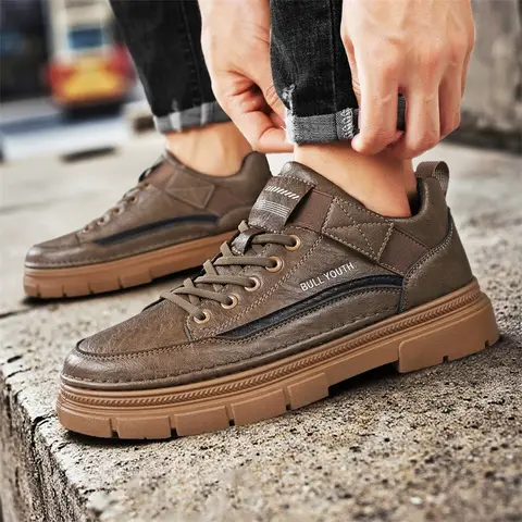 Loafer Luxus Britischen Business Stil Walking Schuh Klassische Männer Leder Casual Schuhe Frühling Neue High Top Plattform Schuhe