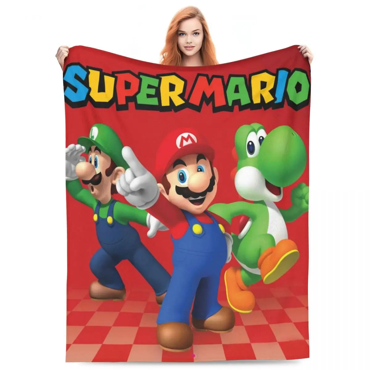 Super Mario Blankets Quality Soft Warm Throw Blanket Winter Airplane Travel Couch Chair Sofa Bed Print Bedspread