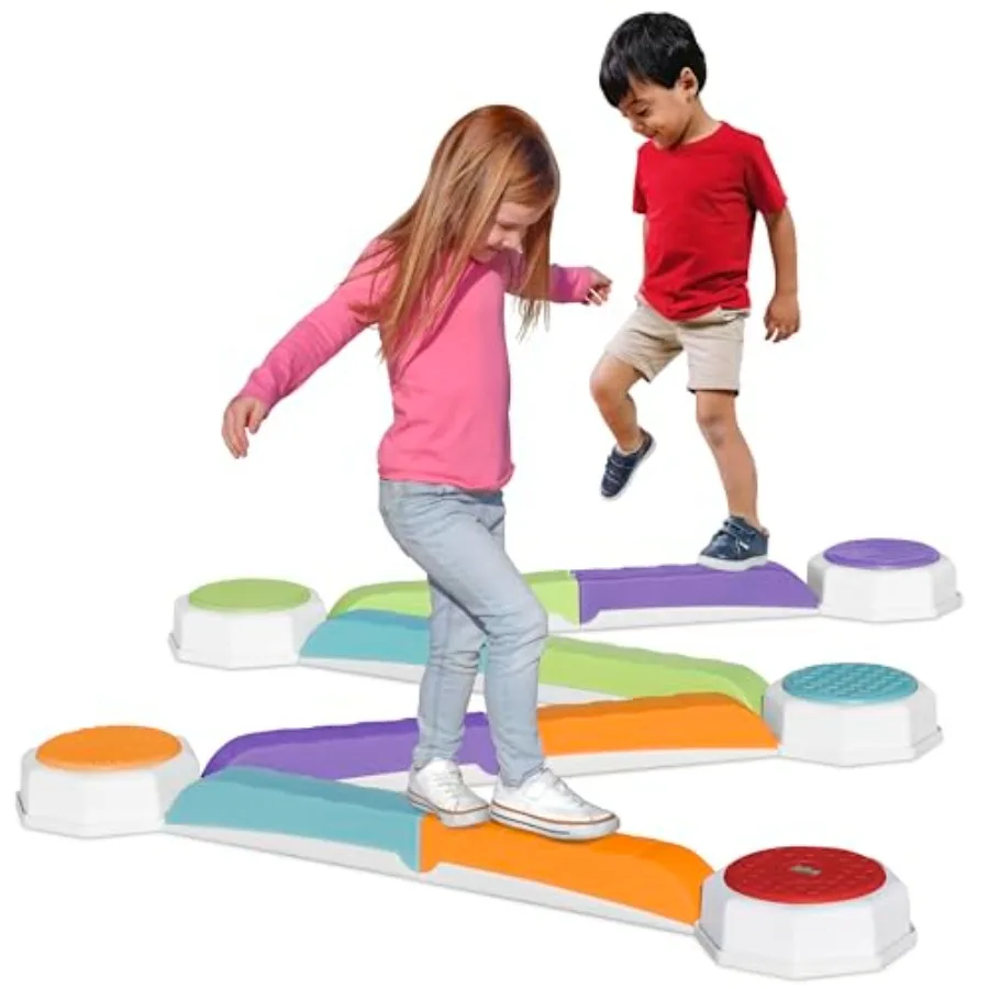 

Balance Beam and Toddler Stepping Stones for 13 Pieces Sensory Play Toys for Toddlers Indoor or Outdoor Play Easy Stackable Sto