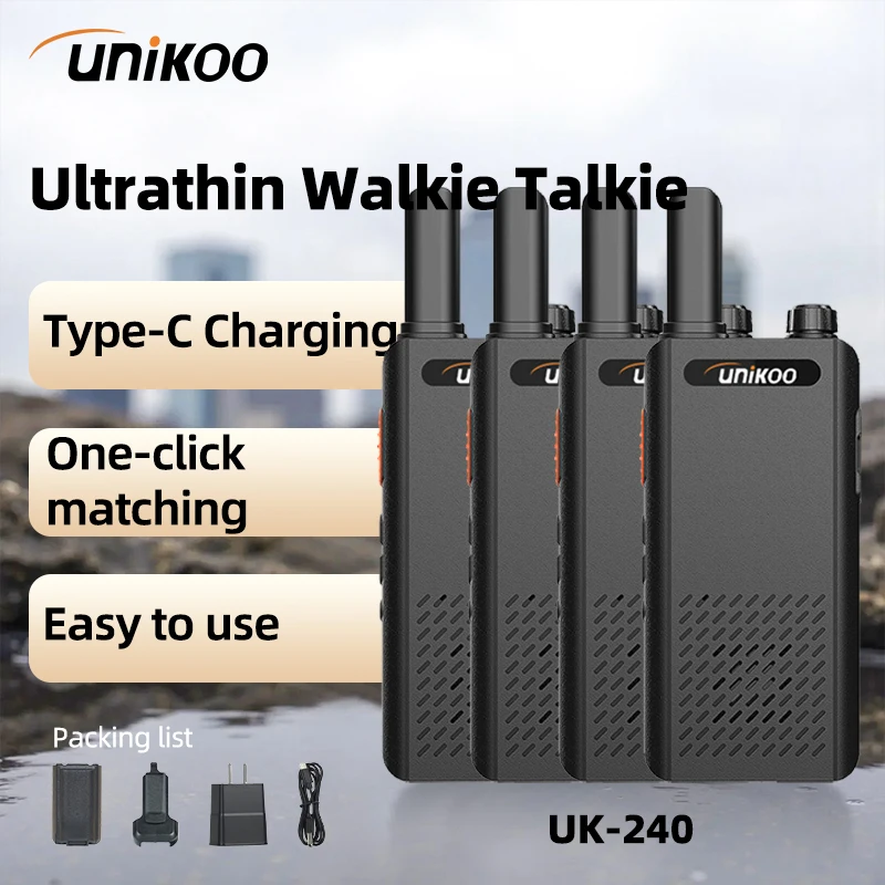 

Unikoo UK240 4PCS Walkie Talkie Portable Wireless Set Two Way Radio Station Comunicador Transceiver for Camping