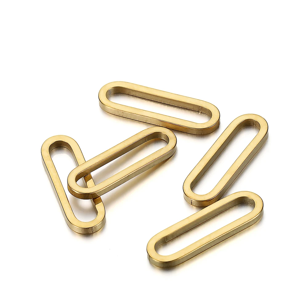 20pcs 20mm Stainless Steel Gold Rectangle Frame Charms Pendants for Earrings Necklace DIY Jewelry Making Accessories Supplies